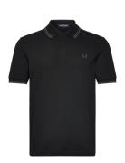 Twin Tipped Fp Shirt Tops Polos Short-sleeved Black Fred Perry