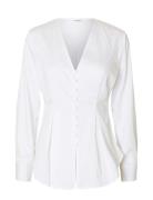 Slfnaja Ls Fitted Butt D Shirt Tops Shirts Long-sleeved White Selected Femme