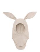 Balaclava Ears Cotton Rib Accessories Headwear Balaclava Cream Huttelihut