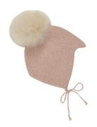 Bonnet Wool Knit Alpaca Pompom Accessories Headwear Hats Baby Hats Pink Huttelihut