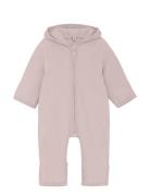 Pram Suit Ears Cot. Fleece Outerwear Fleece Outerwear Fleece Coveralls Grey Huttelihut