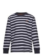 Cotton Jersey Stripe Carlito Tee Ls Tops T-shirts Long-sleeved T-Skjorte Navy Mads Nørgaard