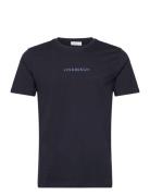 Lindbergh Print Tee S/S Tops T-Kortærmet Skjorte Navy Lindbergh