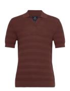 Mapolo V Heritage Tops Knitwear Short Sleeve Knitted Polos Burgundy Matinique