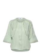 Zelie - Matte Crepe Tops Blouses Short-sleeved Green Day Birger Et Mikkelsen