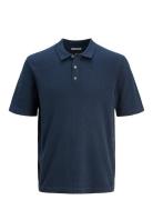 Jjeemil Knit Relaxed Polo Ss Sn Tops Polos Short-sleeved Navy Jack & J S