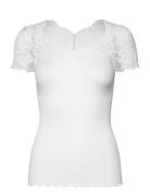 Rwbeatha Capsleeve Regular T-Shirt Tops T-shirts & Tops Short-sleeved White Rosemunde