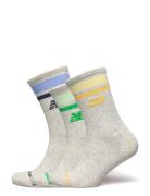 Everyday Stripe Midcalf 3 Pack Sport Women Sport Clothing Sport Socks Grey New Balance