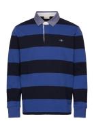 Reg Chambray Stripe Heavy Rugger Tops Polos Long-sleeved Navy GANT