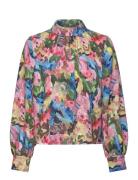 2259 Structure Stretch, Gathered Lo Designers Blouses Long-sleeved Multi/patterned STINE GOYA