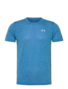 Ua Launch Camo Shortsleeve Sport Men Men Sports Clothes Sport Tops Sport T-Skjorte Blue Under Armour