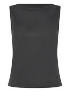 Super Soft Sleeveless Boatneck Top Tops T-shirts & Tops Sleeveless Black Monki