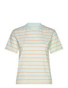 2Nd Marissas - Striped Jersey Designers T-shirts & Tops Short-sleeved Blue 2NDDAY