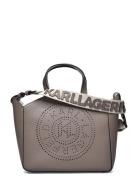 K/Circle Sm Tote Perforated Designers Small Shoulder Bags-crossbody Bags Grey Karl Lagerfeld