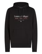 Hilfiger Center Stack Hoody Tops Sweatshirts & Hoodies Hoodies Black Tommy Hilfiger