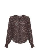 Mschevelda Orabella Shirt Aop Tops Blouses Long-sleeved Black MSCH Copenhagen