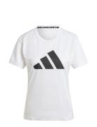 Run It Tee Sport Sport Clothing Sports Tops & T-shirts Sport T-Skjorte White Adidas Performance