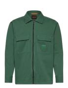 Lovel-Zip_15_M Tops Overshirts Green BOSS