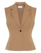 Mschkrissy Henrika Vest Blazers Sleeveless Blazers Beige MSCH Copenhagen