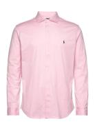 Jersey Spread-Collar Shirt Tops Shirts Casual Pink Polo Ralph Lauren