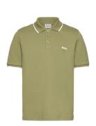 Short Sleeve Polo Tops T-shirts Polo Shirts Short-sleeved Polo Shirts Khaki Green BOSS