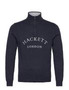 Heritage Hkt Hzip Designers Knitwear Half Zip Jumpers Navy Hackett London