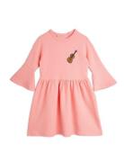 Violin Emb Ls Dress Dresses & Skirts Dresses Casual Dresses Long-sleeved Casual Dresses Pink Mini Rodini