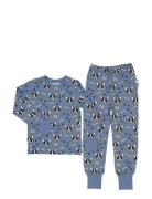 Bamboo Two Piece Pyjamas Pyjamassæt Blue Geggamoja