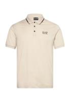 Polo Shirt Tops Polos Short-sleeved Beige EA7