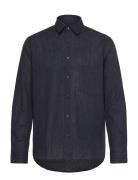 Cotton Linen Sune Stripe Shirt Tops Shirts Linen Shirts Black Mads Nørgaard