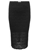 Carrosil Calf Lace Slit Skirt Jrs Skirts Knee-length & Midi Skirts Black ONLY Carmakoma