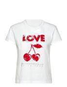 Walk Bc Concert Cherry Love Tops T-shirts & Tops Short-sleeved White Zadig & Voltaire