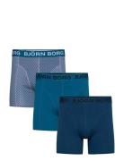 Cotton Stretch Boxer 3P Boxershorts Blue Björn Borg