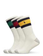 Striped-Cuff Crew Sock 3-Pack Underwear Socks Regular Socks Multi/patterned Polo Ralph Lauren