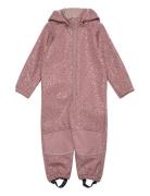 Softshell Suit Recycled Uni Aop Outerwear Coveralls Softshell Coveralls Pink Mikk-line