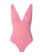 Plunge Swimsuit Badedragt Badetøj Pink Understatement Underwear