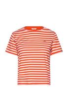 Reg Striped Shield Ss T-Shirt Tops T-shirts & Tops Short-sleeved Orange GANT