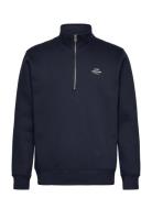 Standard Half Zip Logo Sweat Tops Sweatshirts & Hoodies Sweatshirts Navy Mads Nørgaard