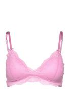 Bra Bralette Valerie Lace Lingerie Bras & Tops Soft Bras Bralette Pink Lindex