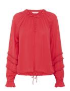 Narachapw Bl Tops Blouses Long-sleeved Coral Part Two