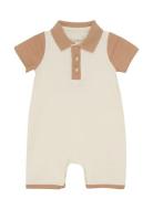 Romper Ss Bodysuits Short-sleeved Beige Fixoni