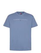 Tjm Reg Linear Logo Tee Ext Tops T-Kortærmet Skjorte Blue Tommy Jeans