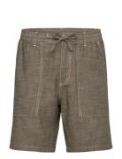 Akjan Twill Contrast Shorts Bottoms Shorts Casual Khaki Green Anerkjendt