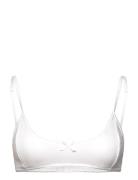 Pointelle Scooped Bra Lingerie Bras & Tops Soft Bras Non Wired Bras White Weekday