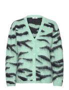 Fluffy Knit Cardigan Tops Knitwear Cardigans Green Monki