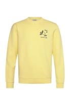 Regular Fit Front And Back Artwork Sweatshirt Tops Sweatshirts & Hoodies Sweatshirts Yellow Scotch & Soda