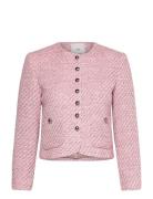 Fitted Tweed Jacket Blazers BouclÉ Blazers Pink Mango