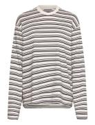 Striped Boxy Long Sleeve T-Shirt Tops T-shirts & Tops Long-sleeved White Weekday