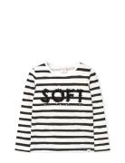 Knit T-Shirt Striped Tops T-shirts Long-sleeved T-Skjorte Multi/patterned Boboli