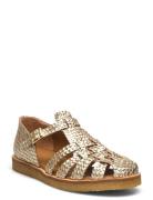 Sandals - Flat - Closed Toe Flade Sandaler Gold ANGULUS